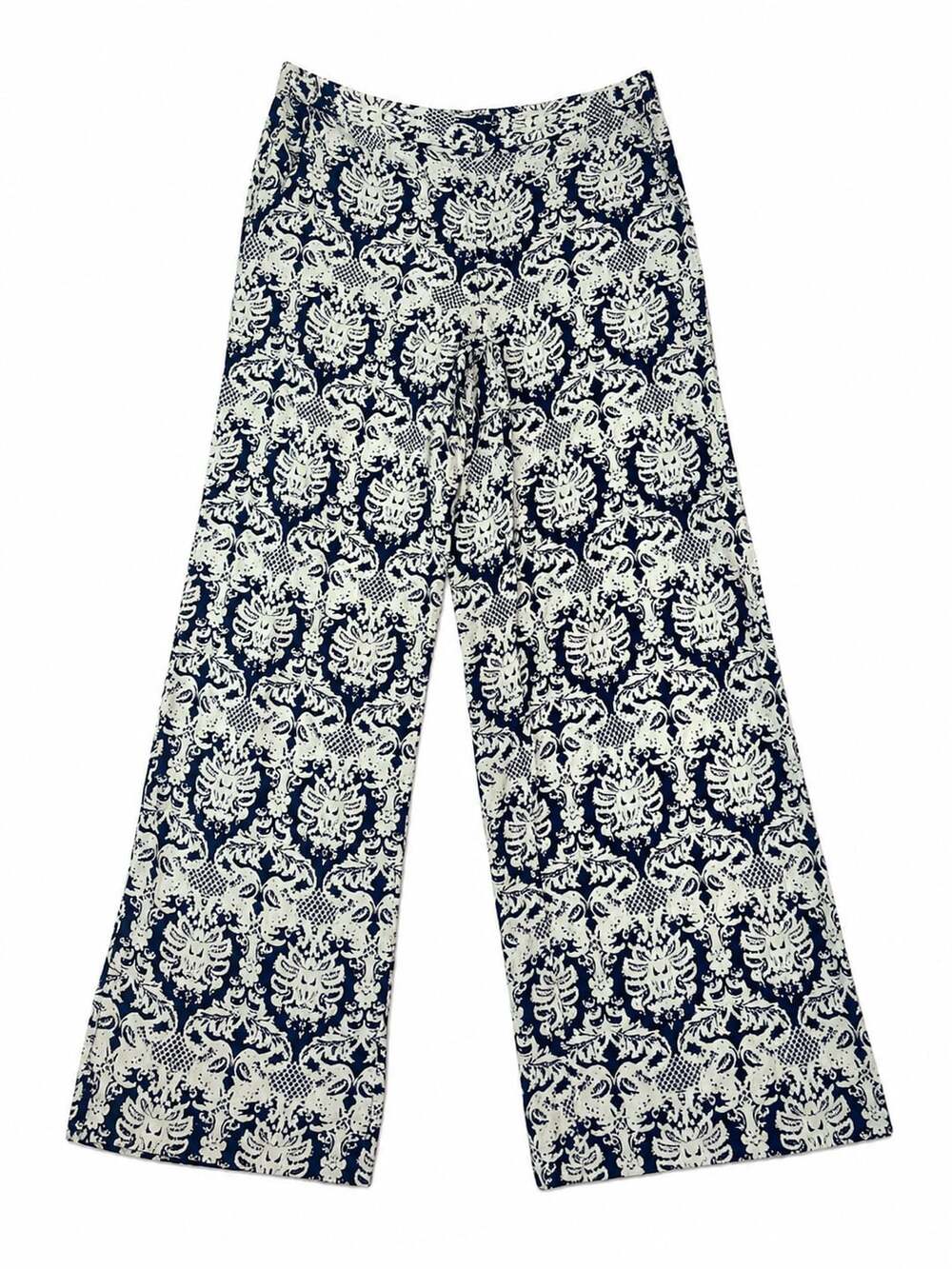 Solitaire Printed Elastic Waist Wide Leg Palazzo Pants
